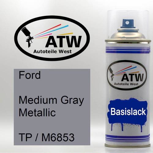 Ford, Medium Gray Metallic, TP / M6853: 400ml Sprühdose, von ATW Autoteile West.